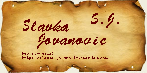 Slavka Jovanović vizit kartica